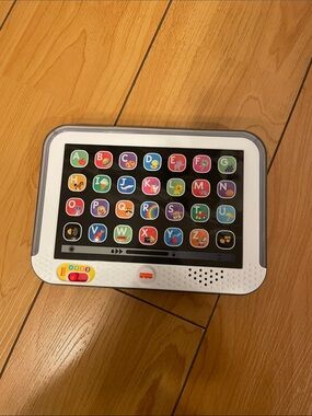 Fisher-Price White Kids Alphabet Learning Tablet with Colorful Buttons